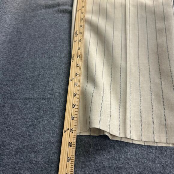 Vintage Talbots Wool Blend Satin Lined Pinstriped Dress Pants Womens 16 Ivory - Picture 5 of 8